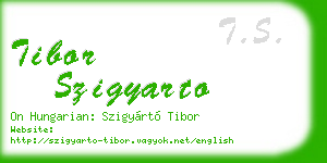 tibor szigyarto business card