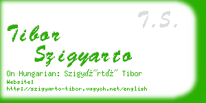 tibor szigyarto business card